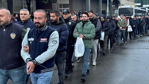 Mersin’deki “Zincir” operasyonunda 114 şüpheli yakalanandı