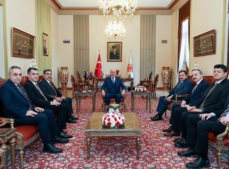 TBMM Başkanı Kurtulmuş Türkiye Kamu-Sen heyetini kabul etti