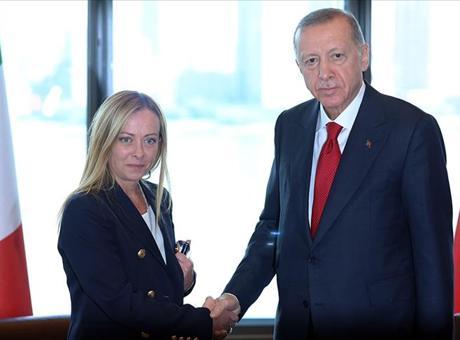 Son dakika: Cumhurbaşkanı Erdoğan, Meloni ile görüştü! İşte ele alınan konular